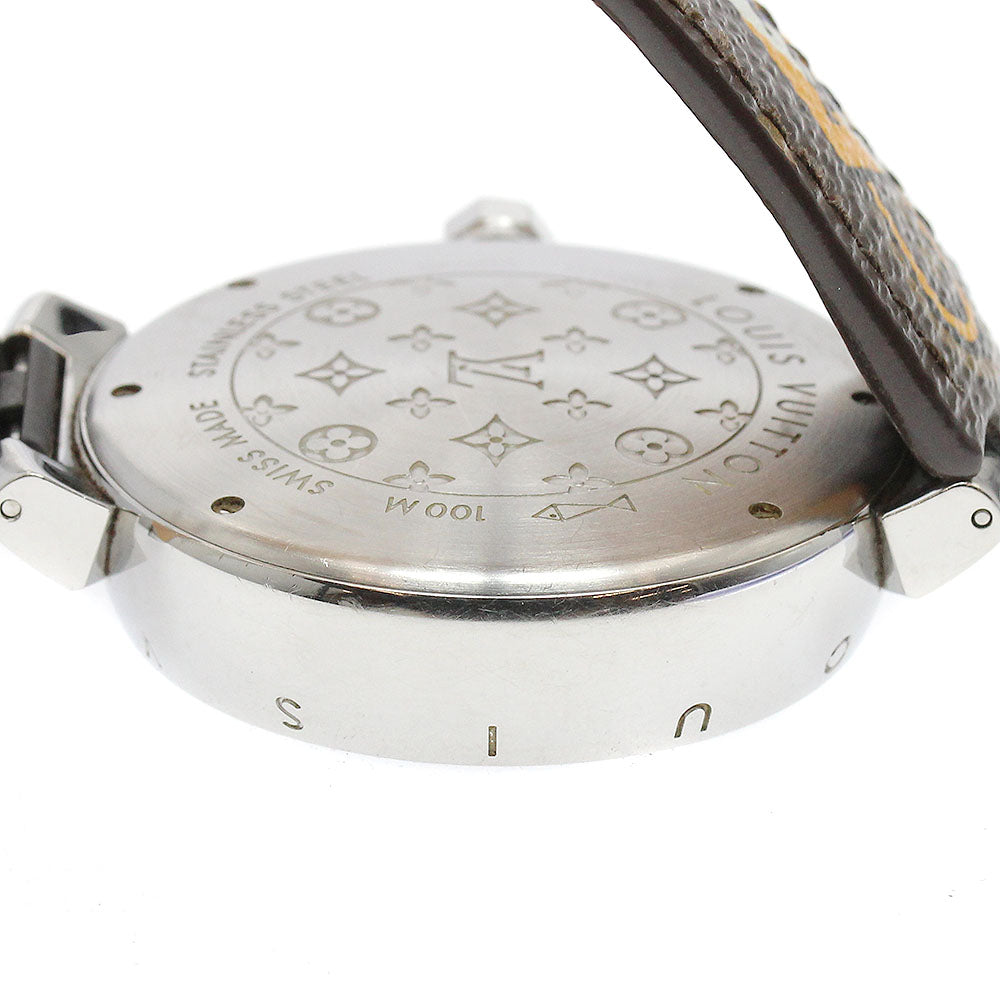 LOUIS VUITTON Q112G Tambour Chronograph Automatic Men's Watch with Diamond Lugs