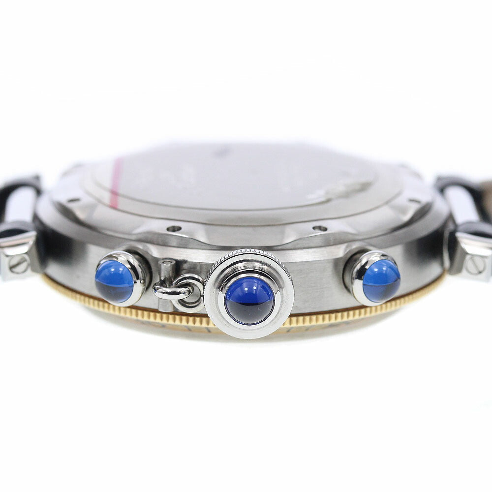 CARTIER W31011H3 Pasha 38mm Chronograph YG Bezel Quartz Men's Watch with Box and Warranty