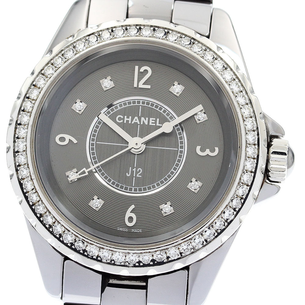 CHANEL H2565 J12 Chromatic 33mm Diamond Bezel 8P Quartz Ladies Watch Excellent Condition with Warranty Card