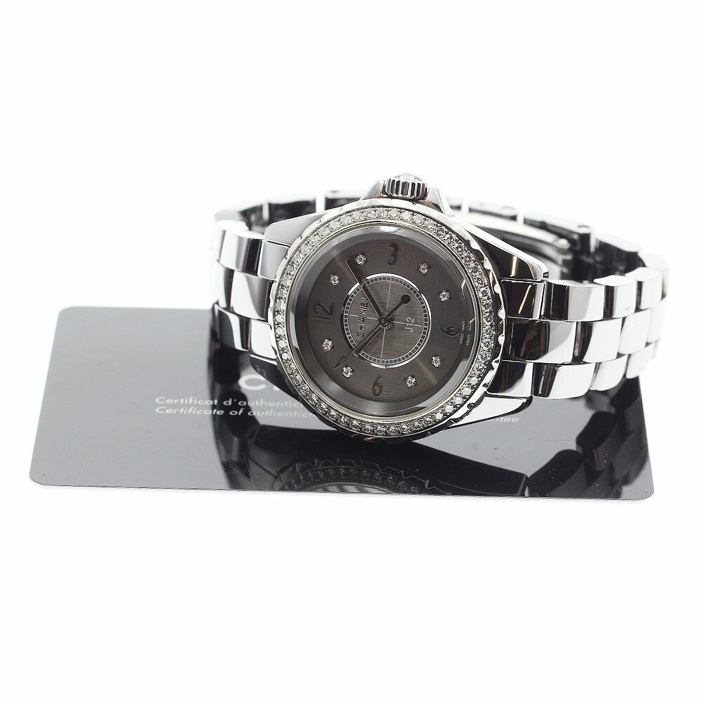 CHANEL H2565 J12 Chromatic 33mm Diamond Bezel 8P Quartz Ladies Watch Excellent Condition with Warranty Card