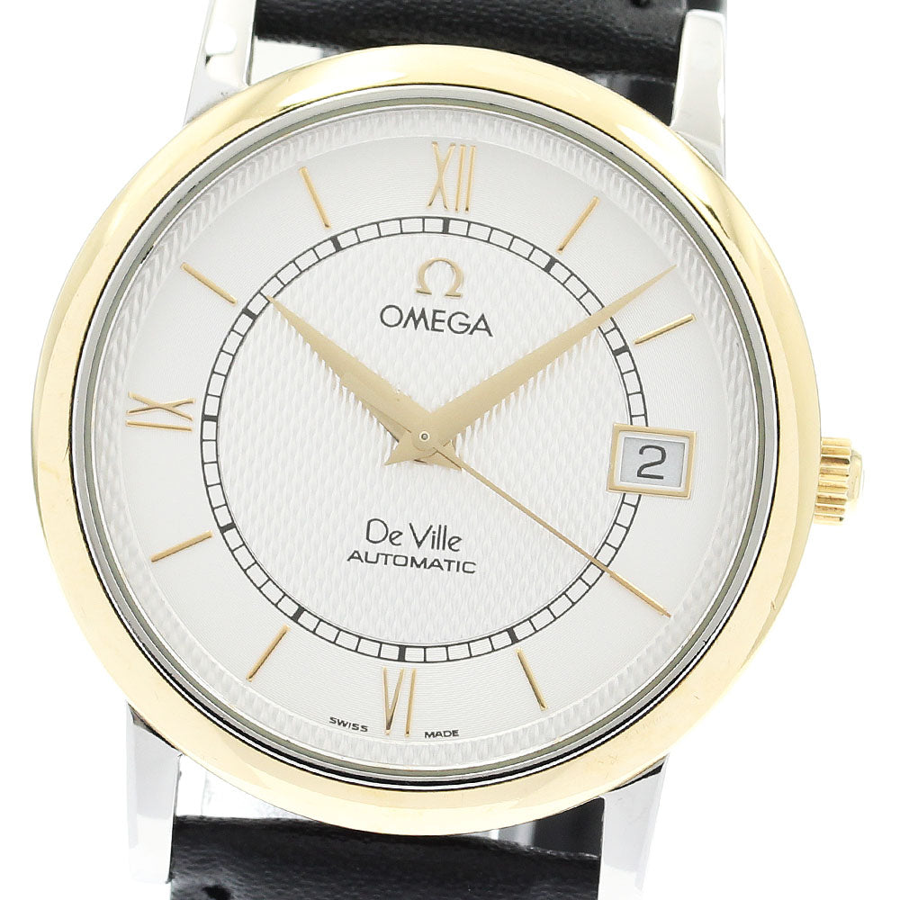 OMEGA 7704.31.01 De Ville Prestige Date YG Bezel Automatic Men's Watch with Warranty