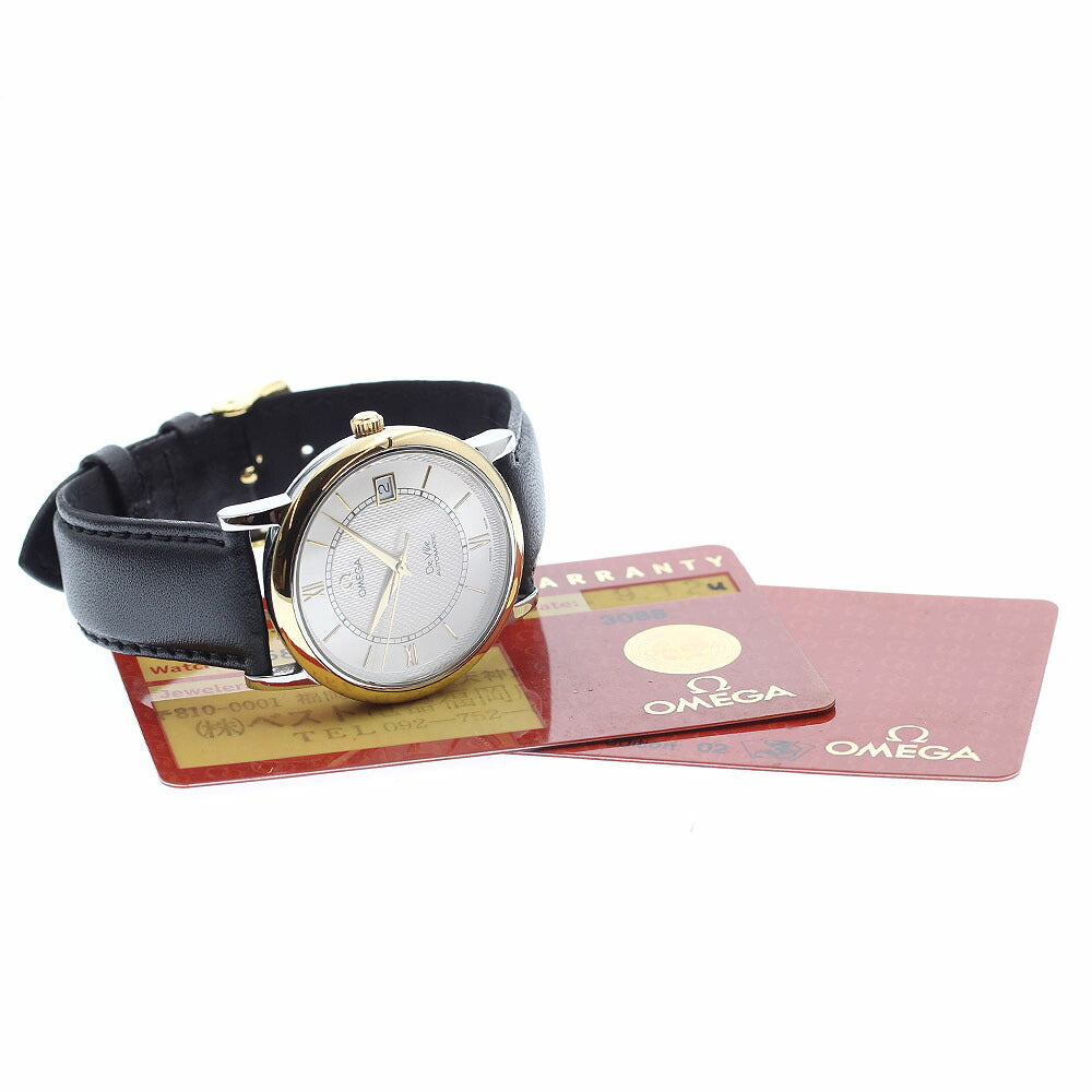 OMEGA 7704.31.01 De Ville Prestige Date YG Bezel Automatic Men's Watch with Warranty