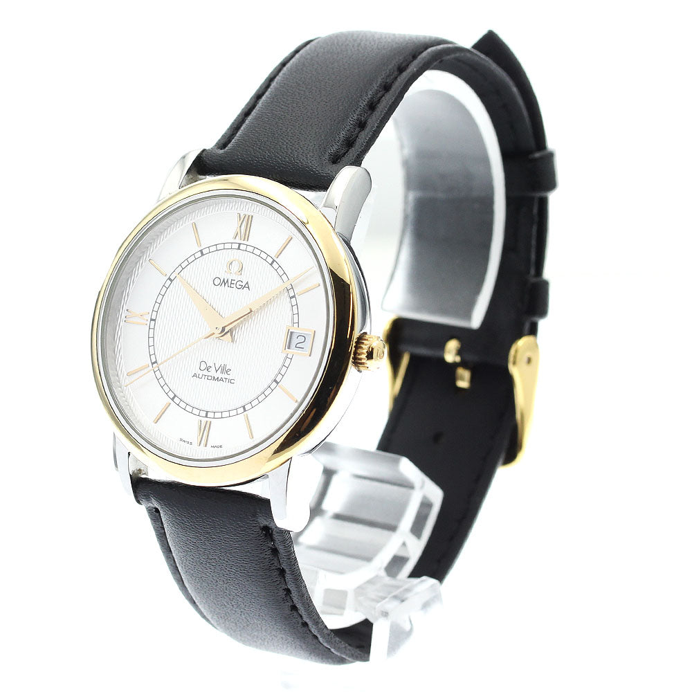OMEGA 7704.31.01 De Ville Prestige Date YG Bezel Automatic Men's Watch with Warranty