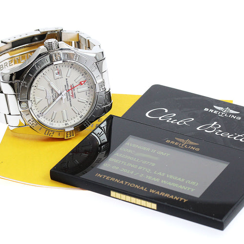 BREITLING A32390 Avenger II GMT Date Automatic Men's Watch with Warranty Card