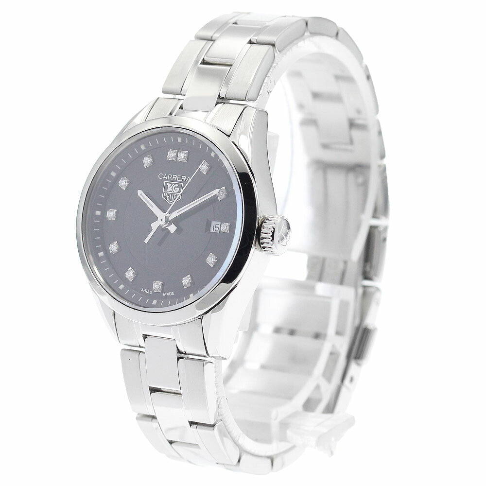 TAG Heuer WV1410 Carrera Lady 13-Diamond Date Quartz Ladies Watch - Excellent Condition
