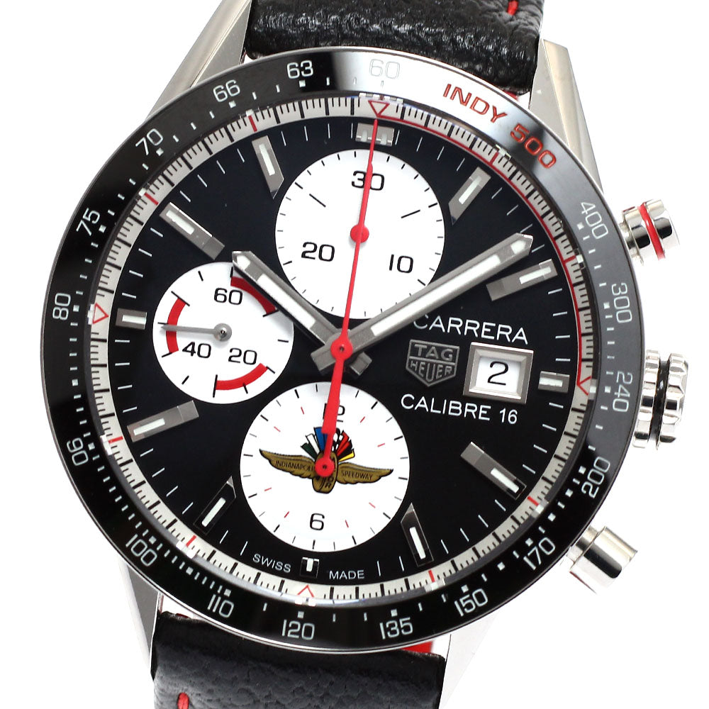 TAG Heuer CV201AS Carrera Caliber 16 Indy 500 Chronograph Limited Edition of 500 Automatic Men's Watch Excellent Condition with Box and Warranty.