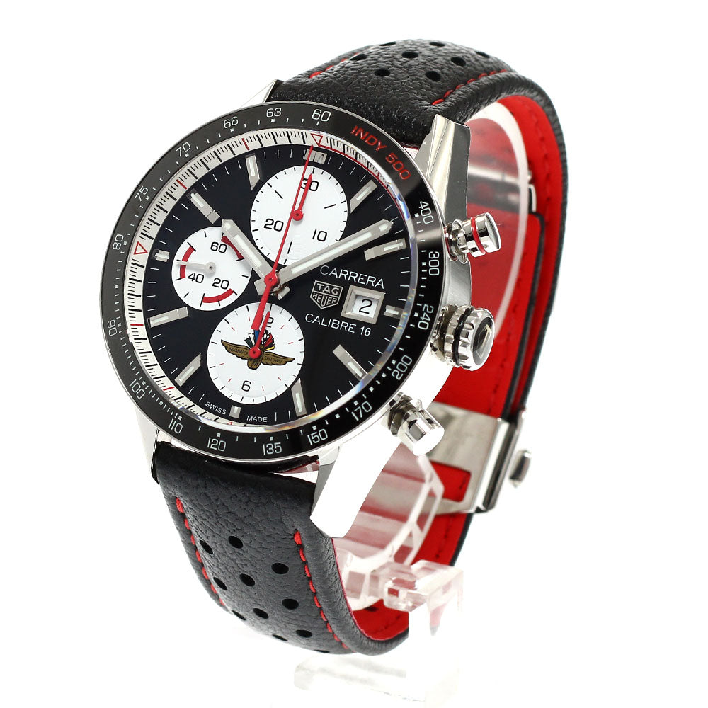 TAG Heuer CV201AS Carrera Caliber 16 Indy 500 Chronograph Limited Edition of 500 Automatic Men's Watch Excellent Condition with Box and Warranty.