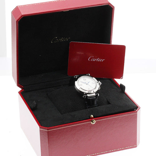 CARTIER WSPA0012 Pasha de Automatic Boys' Watch with inner box and warranty.