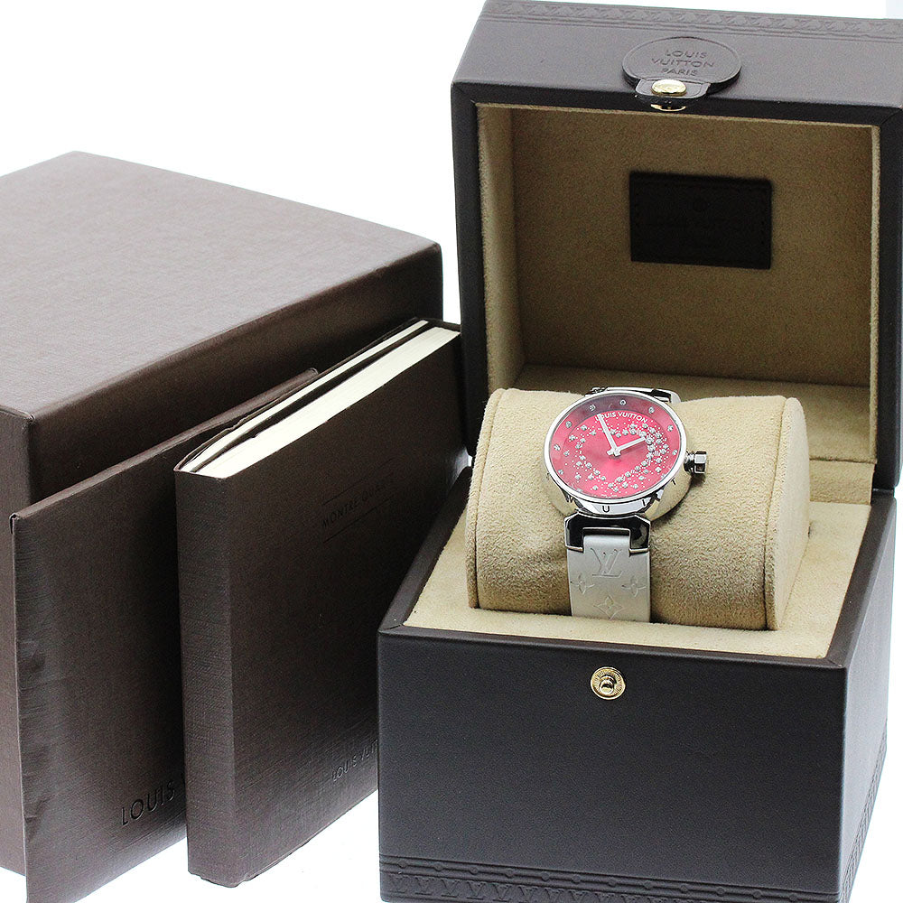 LOUIS VUITTON Q13M2 Tambour Attraction Heart Diamond Quartz Women's Watch with Box and Warranty