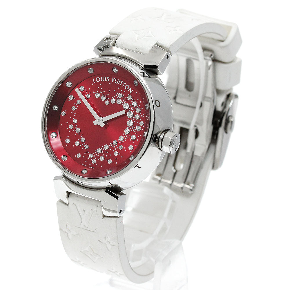 LOUIS VUITTON Q13M2 Tambour Attraction Heart Diamond Quartz Women's Watch with Box and Warranty
