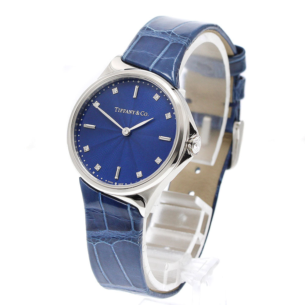 TIFFANY&Co. 60874778 Metro 2 Hand 8P Diamond Quartz Women's Watch - Excellent Condition