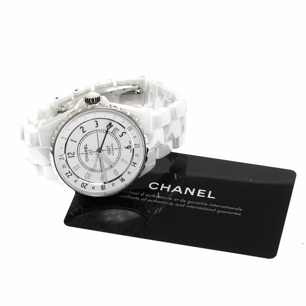 CHANEL H3103 J12 38MM GMT Automatic Men's Watch Excellent Condition with Warranty Card
