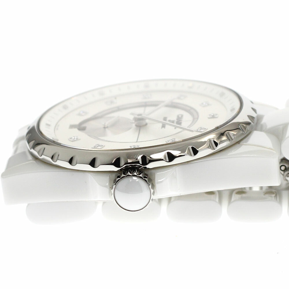 CHANEL H4345 J12 White Ceramic 11-Diamond Date Automatic Boys' Watch - Excellent Condition