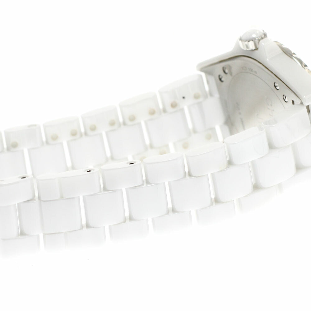 CHANEL H4345 J12 White Ceramic 11-Diamond Date Automatic Boys' Watch - Excellent Condition