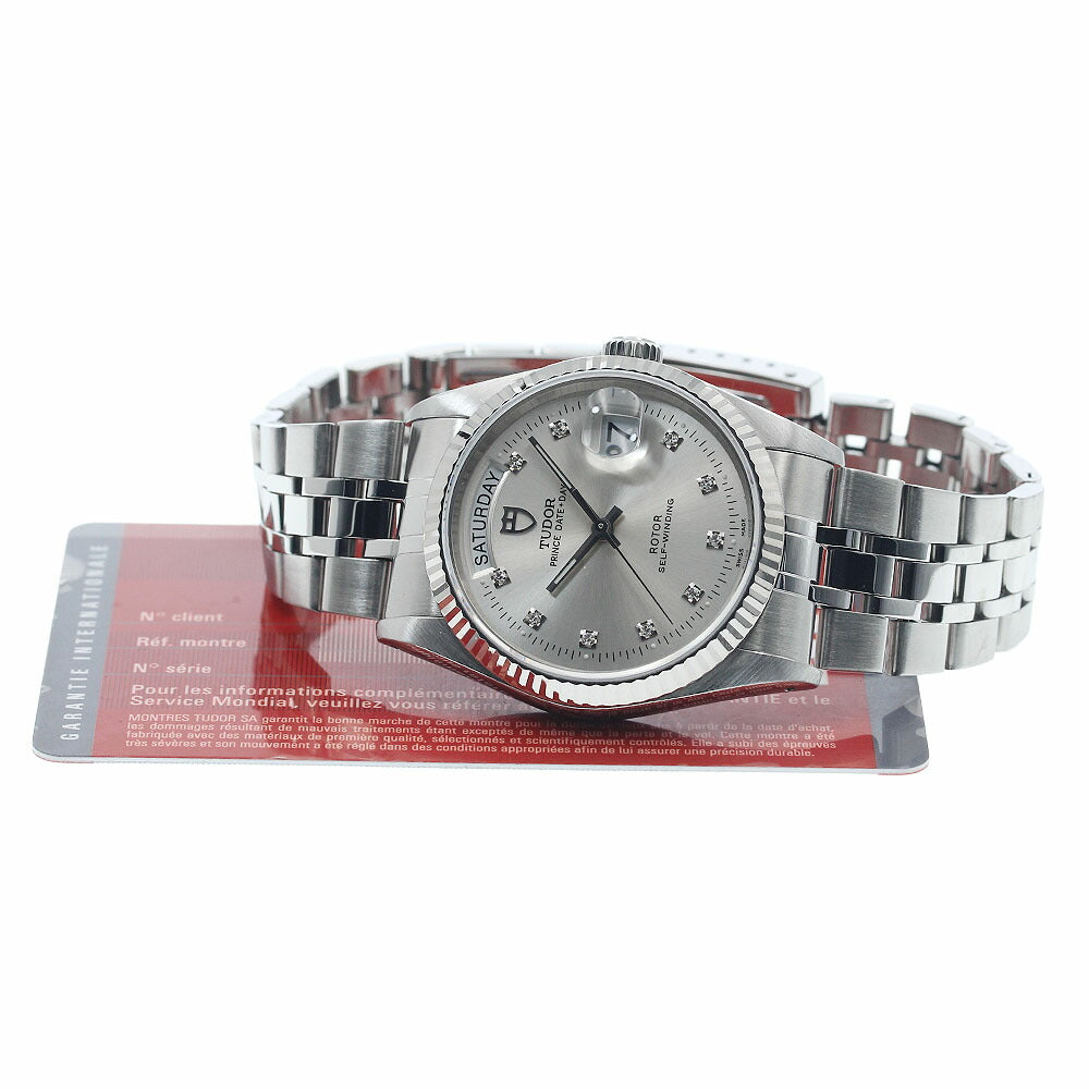 TUDOR 76214 Prince Date-Day WG Bezel 10P Diamond Automatic Men's Watch with Warranty
