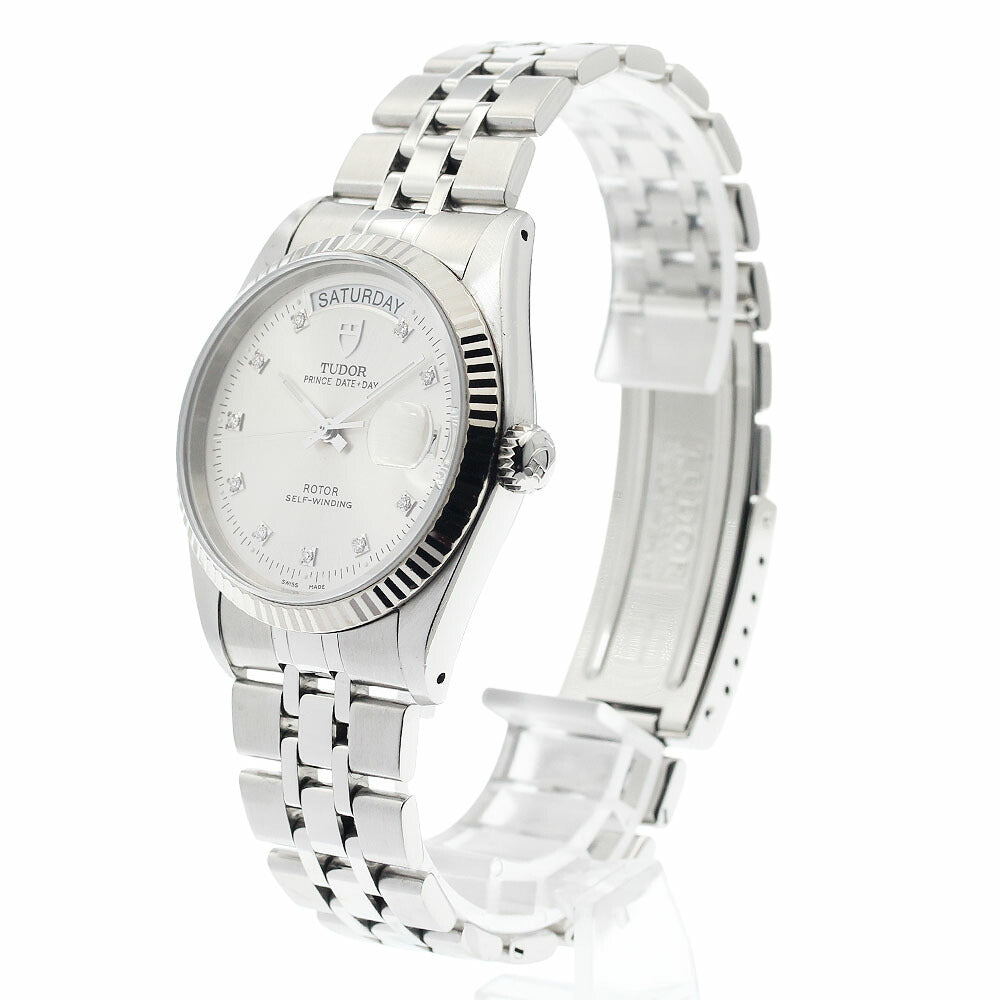 TUDOR 76214 Prince Date-Day WG Bezel 10P Diamond Automatic Men's Watch with Warranty