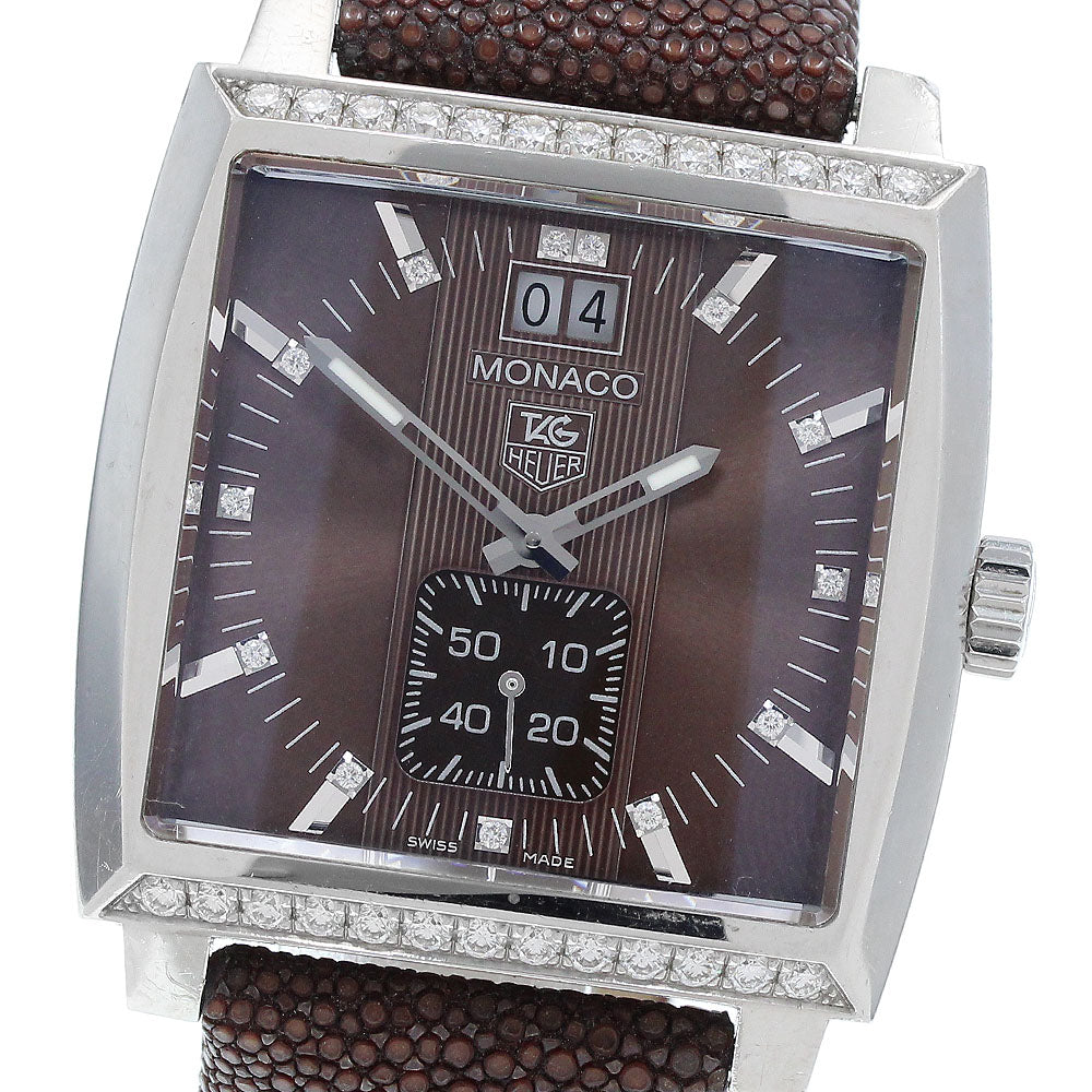 TAG Heuer WAW1316 Monaco Lady Grand Date 13P Diamond Bezel Quartz Women's Watch