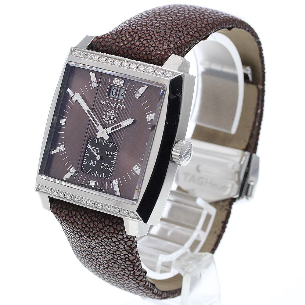 TAG Heuer WAW1316 Monaco Lady Grand Date 13P Diamond Bezel Quartz Women's Watch