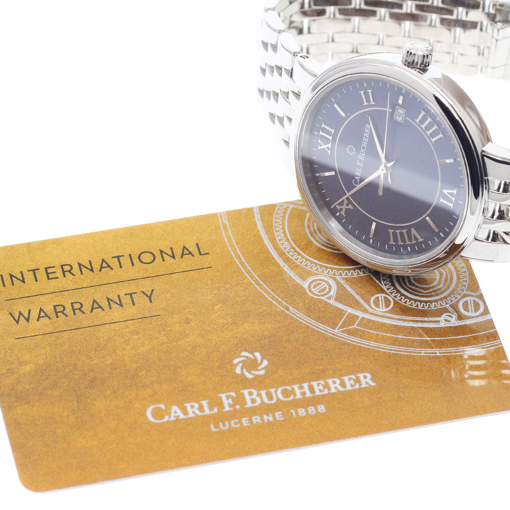 CARL F.BUCHERER 00.10314.08.55.21 Adamavi Date Automatic Men's Watch Excellent Condition with Warranty Card
