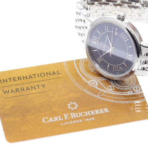 CARL F.BUCHERER 00.10314.08.55.21 Adamavi Date Automatic Men's Watch Excellent Condition with Warranty Card