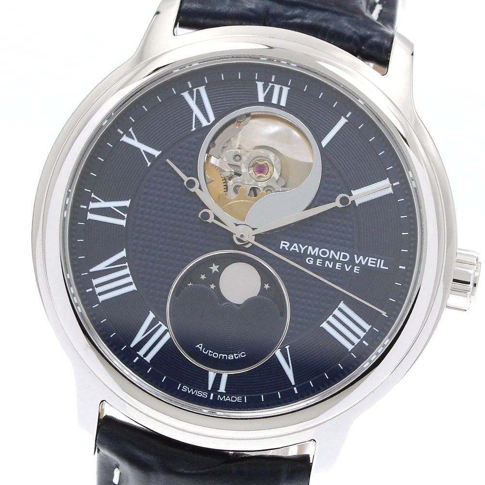 RAYMOND WEIL 2240-STC-J0508 Maestro Japan Limited Edition Moon Phase Automatic Men's Watch Excellent Condition with Box and Warranty Card