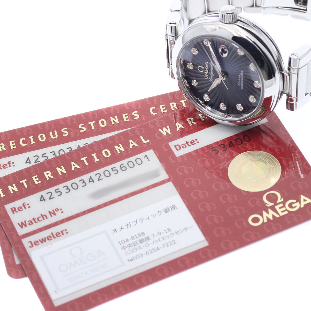 OMEGA 425.30.34.20.56.001 De Ville Ladymatic Co-Axial 11-Diamond Automatic Ladies Watch with Warranty