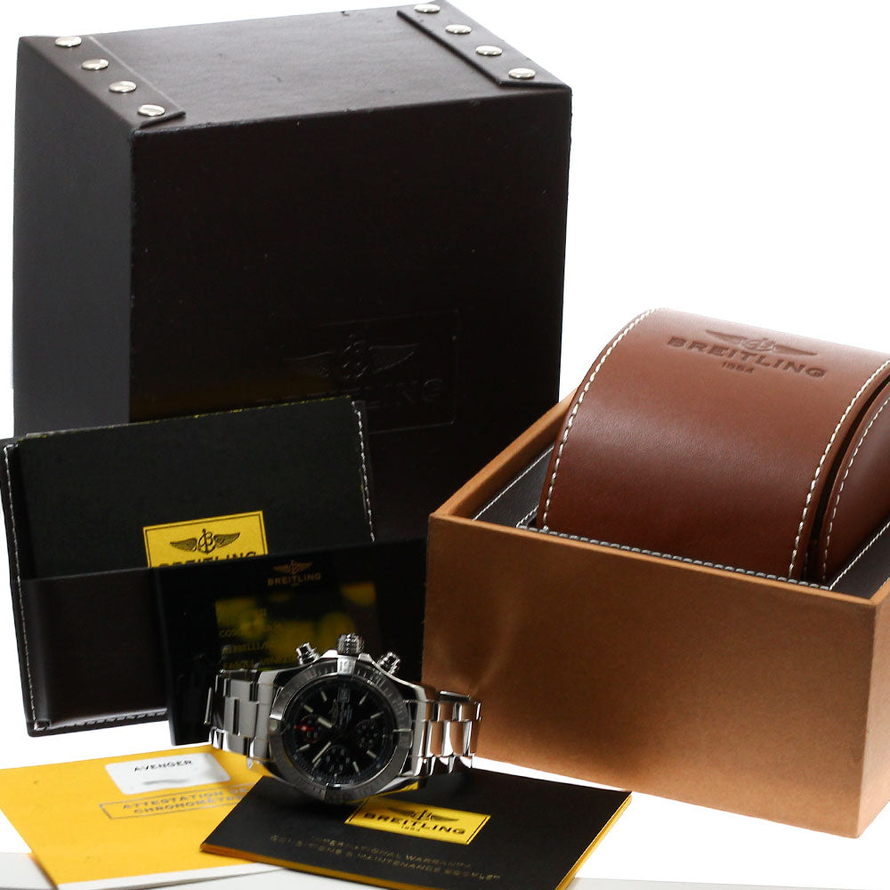 BREITLING A13381 Avenger II Date Chronograph Automatic Men's Watch Excellent Condition with Box and Warranty Card