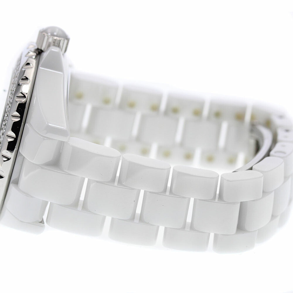 CHANEL H0967 J12 Diamond Bezel White Ceramic Date Quartz Ladies Watch with Box and Warranty Card
