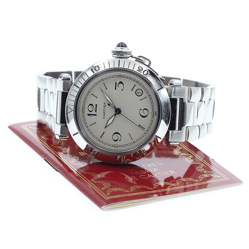 CARTIER W3100655 Pasha 38mm Date Automatic Men's Watch with Warranty