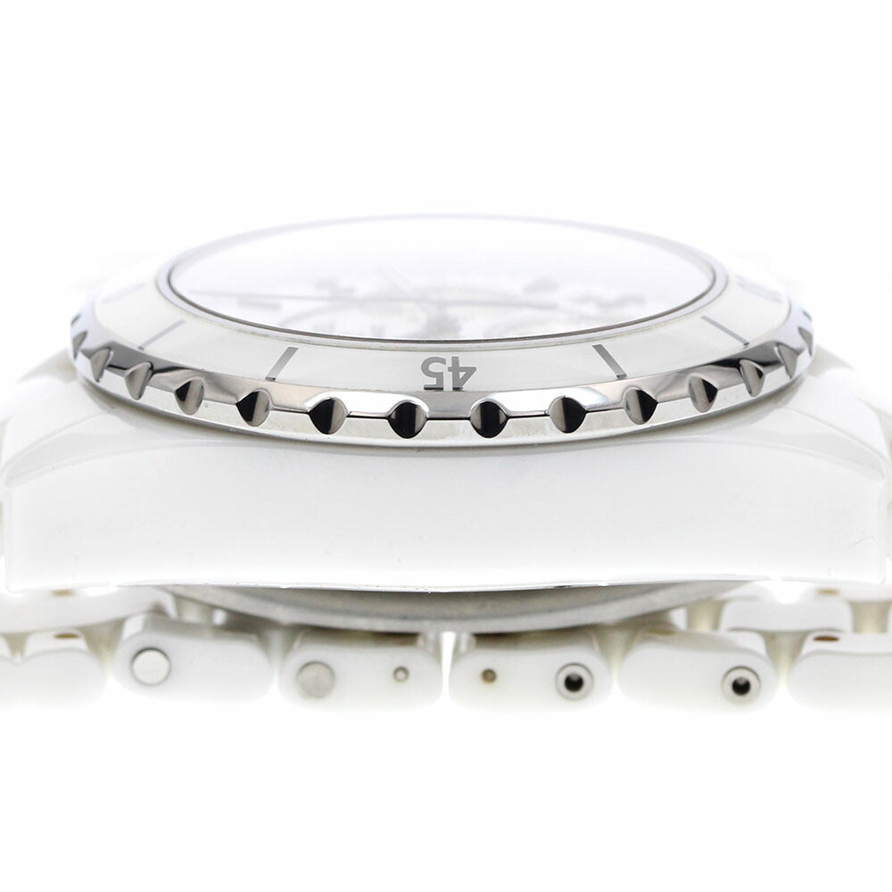 CHANEL H1007 J12 White Ceramic Date Chronograph Automatic Men's Watch
