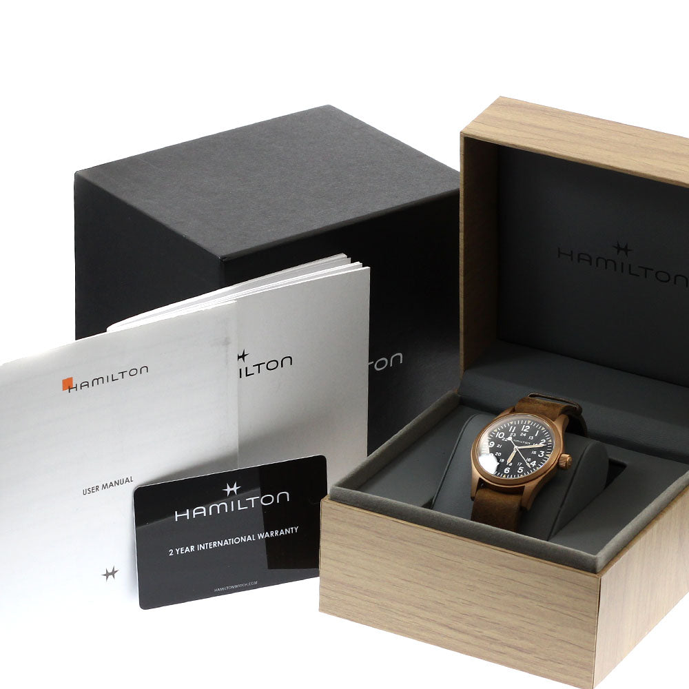 HAMILTON H694590 Khaki Field Mechanical Bronze Hand-wound Men's Watch Excellent Condition with Box and Warranty.