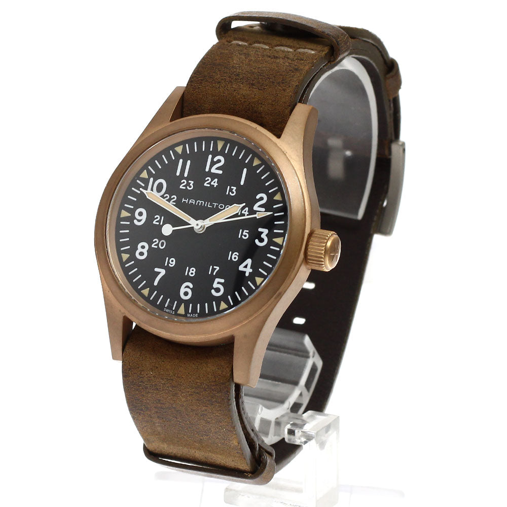 HAMILTON H694590 Khaki Field Mechanical Bronze Hand-wound Men's Watch Excellent Condition with Box and Warranty.