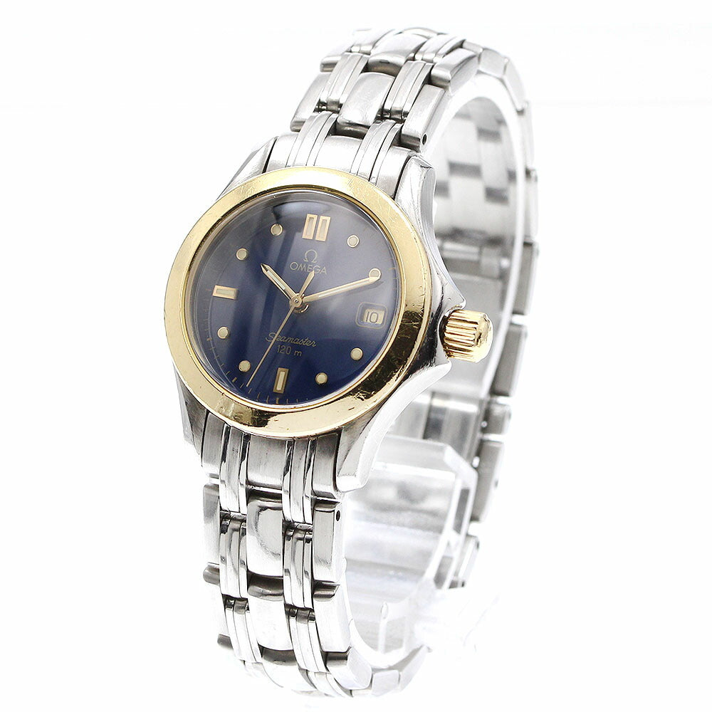 OMEGA 2481.80 Seamaster 120M YG Bezel Date Quartz Ladies Watch