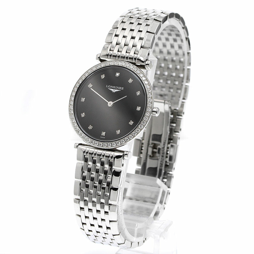 LONGINES L4.513.0.58.6 La Grande Classic Diamond Bezel 12P Diamond Quartz Ladies Watch with Warranty