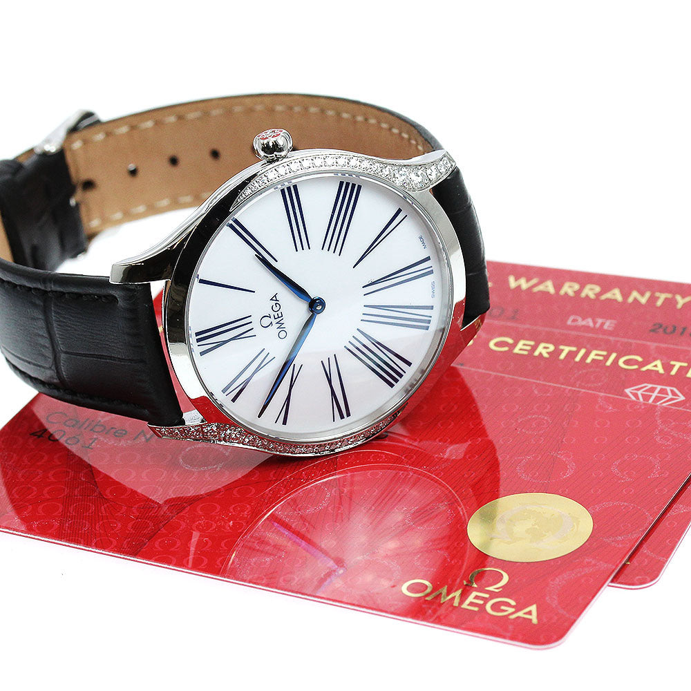 OMEGA 428.18.39.60.04.001 De Ville Tresor Diamond Bezel Quartz Men's Watch with Warranty