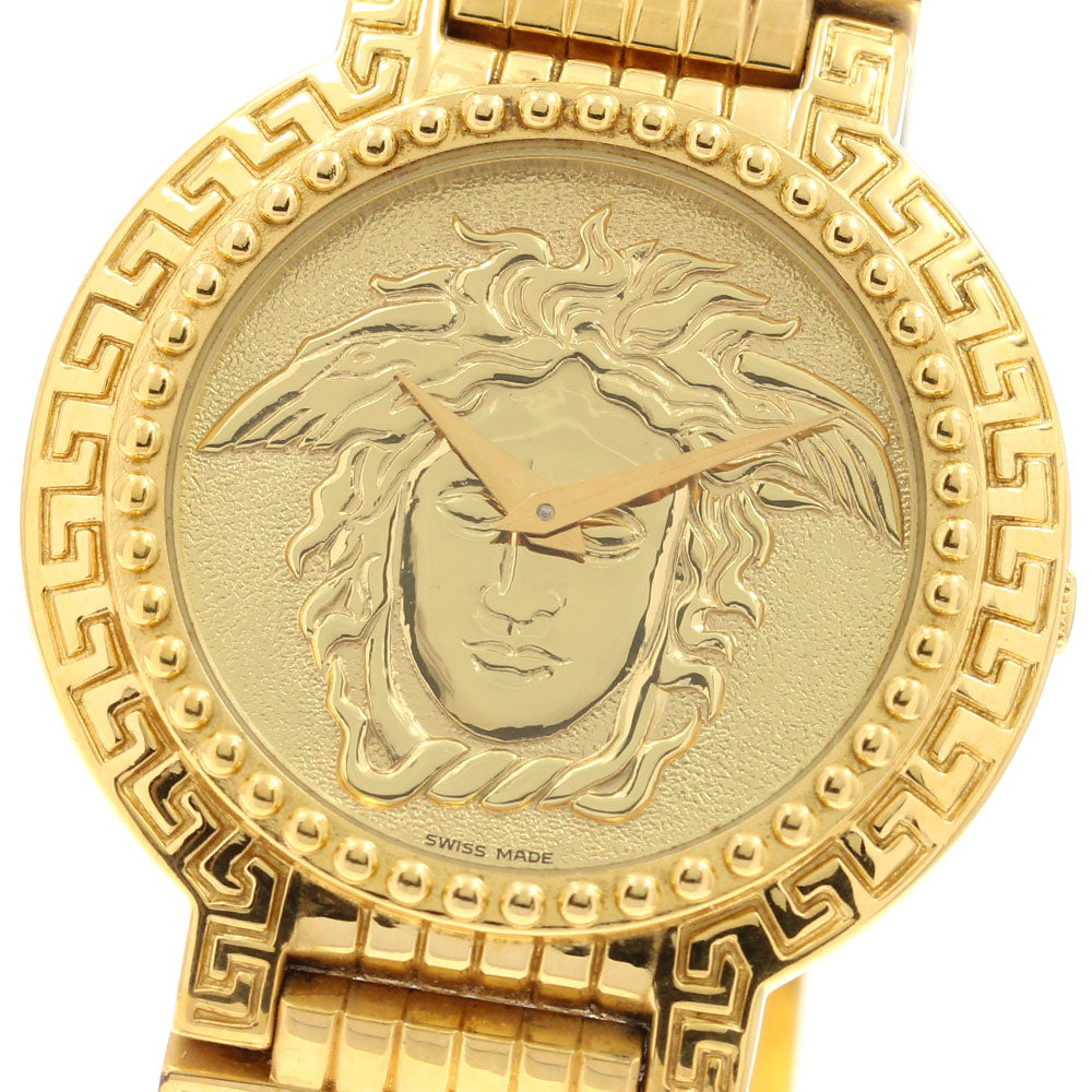 VERSACE 7008011 Medusa Coin Watch Quartz Men's (with inner box and warranty)