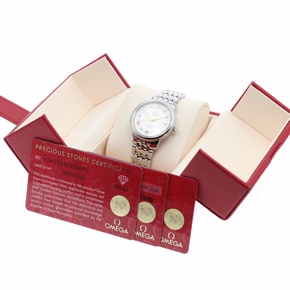 OMEGA 424.10.33.20.52.001 De Ville Co-Axial Date Automatic Ladies' Watch (with inner box and warranty)