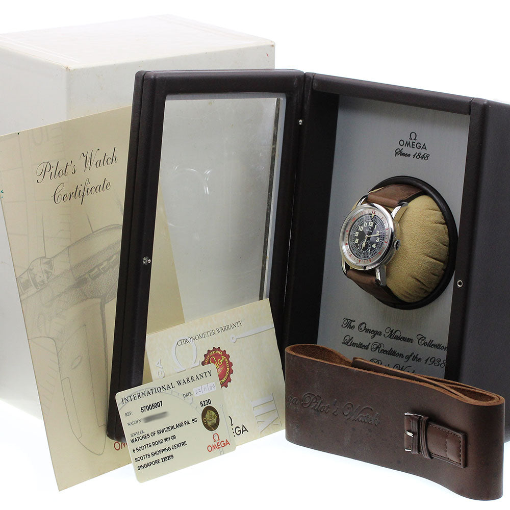 OMEGA 5700.50.07 Museum Collection Pilot's Watch Limited Edition of 4938 Pieces Worldwide Manual Winding Men's Watch with Box and Warranty.