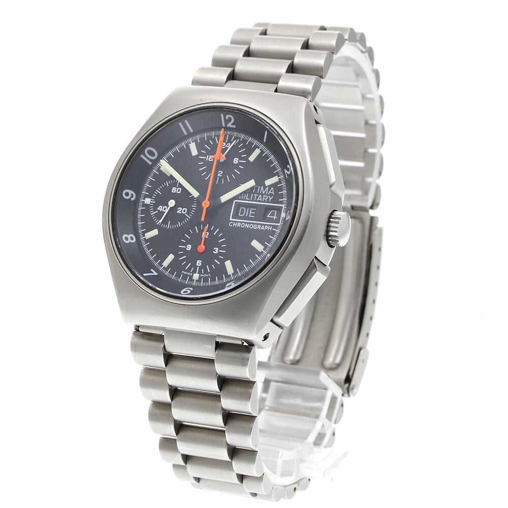 TUTIMA 798-2 Military Chronograph Lemania Cal. 5100 Day-Date Automatic Men's Watch Excellent Condition