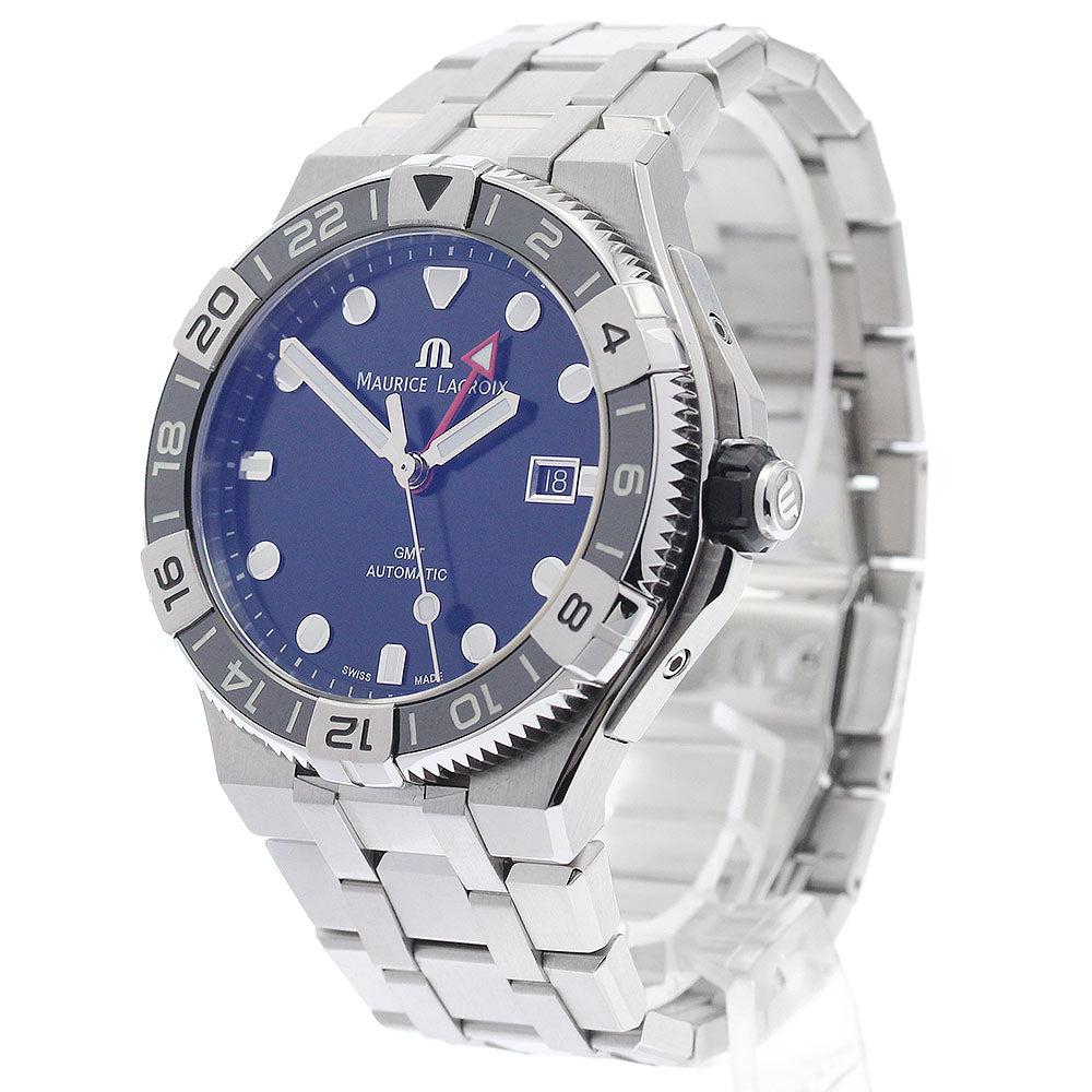 Maurice Lacroix A16158-SS00F-330-A Icon Venturer GMT Automatic Men's Watch Excellent Condition with Box and Warranty Card