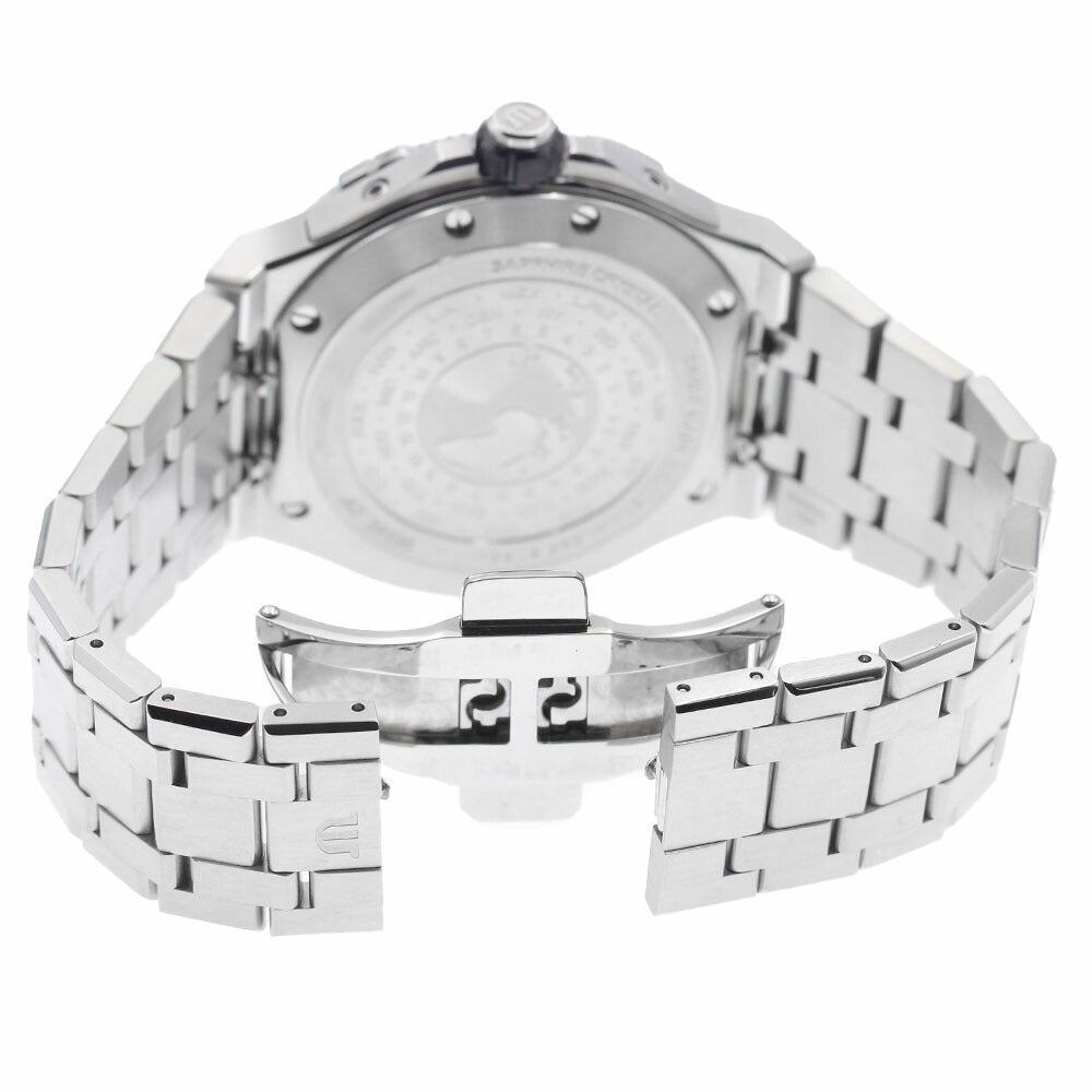 Maurice Lacroix A16158-SS00F-330-A Icon Venturer GMT Automatic Men's Watch Excellent Condition with Box and Warranty Card