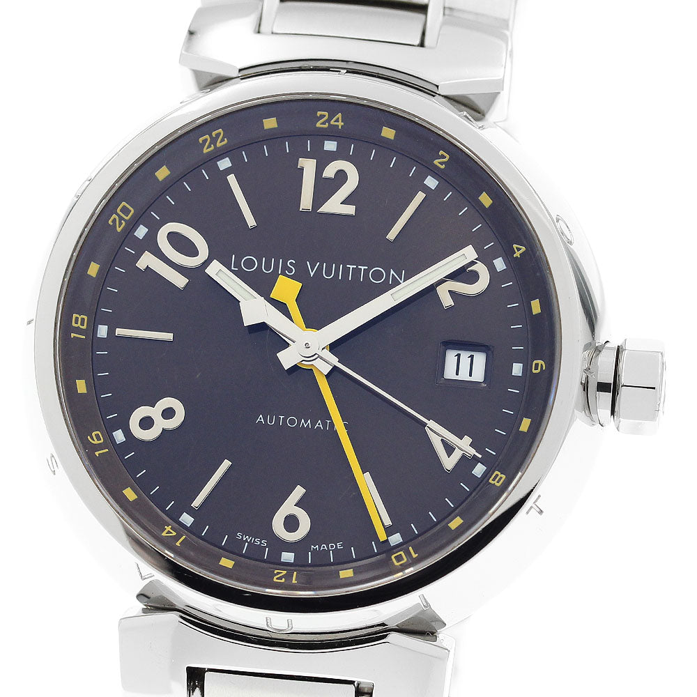 LOUIS VUITTON Q1131 Tambour GMT Date Automatic Men's Watch (Good Condition)