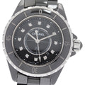 CHANEL H1625 J12 Black Ceramic 33mm 12-Diamond Quartz Women's Watch