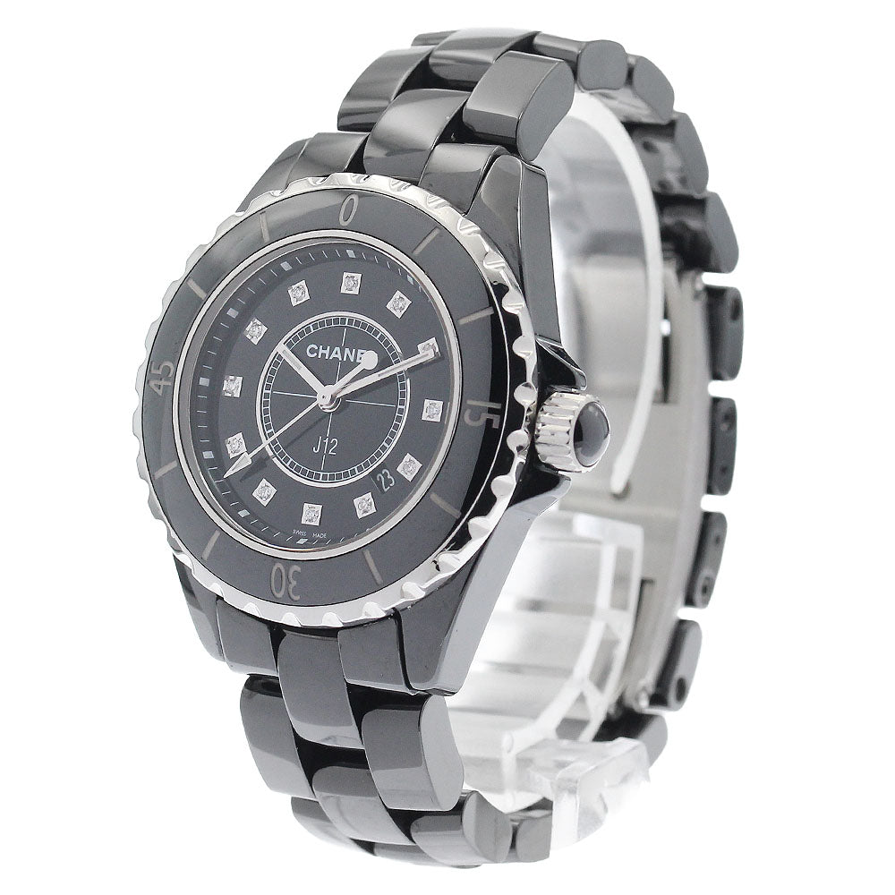 CHANEL H1625 J12 Black Ceramic 33mm 12-Diamond Quartz Women's Watch