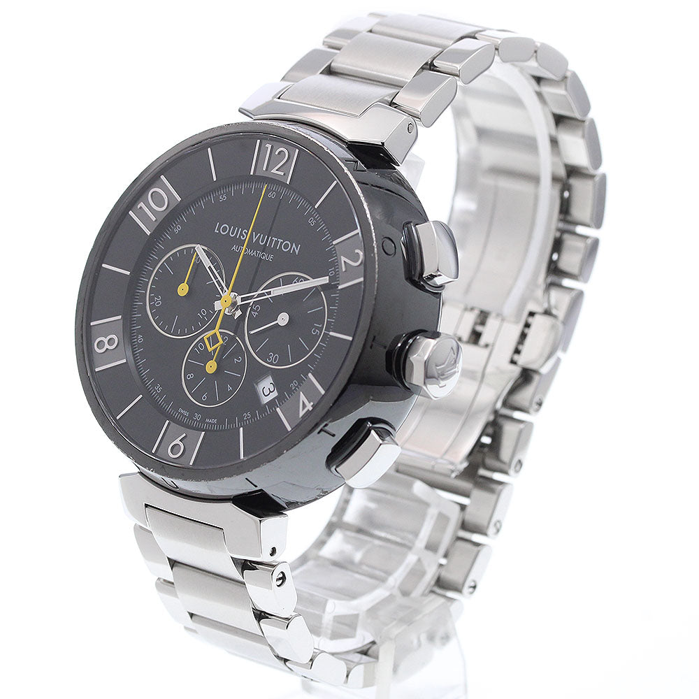 LOUIS VUITTON Q102U Tambour in Black Chronograph Automatic Men's Watch