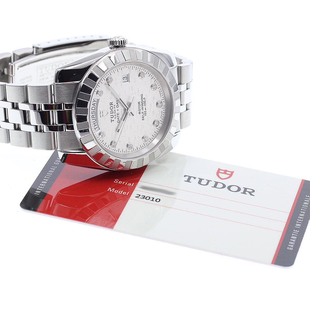 TUDOR 23010 Classic Date-Day 10-Diamond Automatic Men's Watch with Warranty