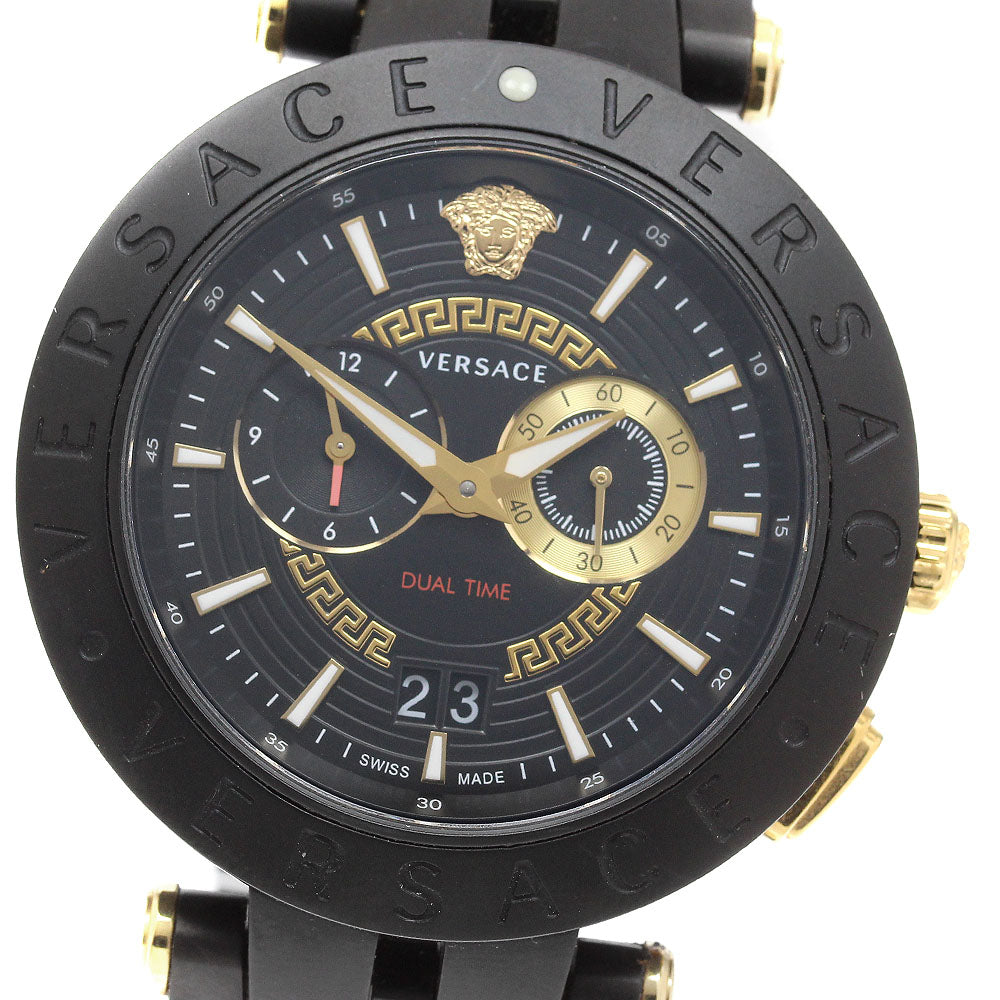 VERSACE VEBV00619 V-Race Dual Time Quartz Men's Watch Excellent Condition with Inner Box and Warranty Card.