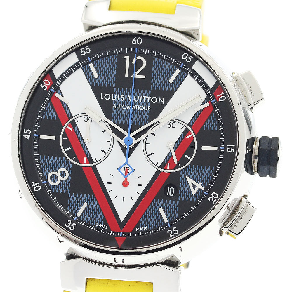 LOUIS VUITTON QA076 Tambour Damier Cobalt V Automatic Men's Watch