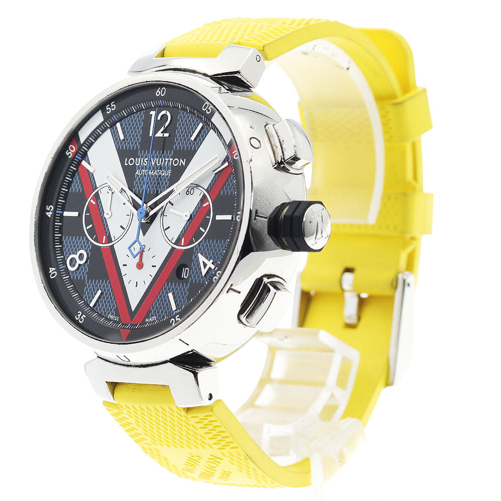LOUIS VUITTON QA076 Tambour Damier Cobalt V Automatic Men's Watch