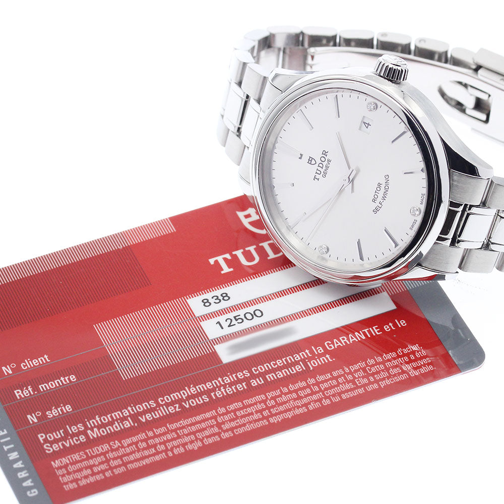 TUDOR 12500 Style Date 3P Diamond Automatic Men's Watch with Warranty Card